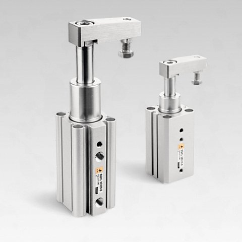 Пневмоцилиндры зажимные линейно-поворотные